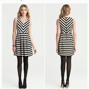 Banana Republic Black & Ivory Striped Dress